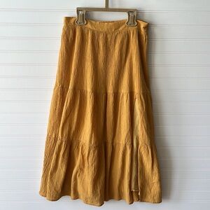 Showpo Midi Skirt Cotton Mustard Size 6